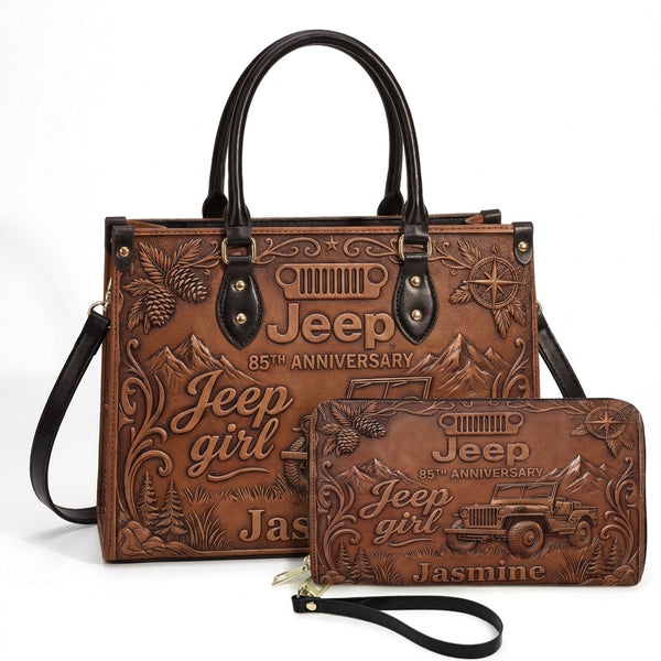 Jeep 85th Anniversary Personalized Leather Bag + Free Leather Wallet TN2407261539