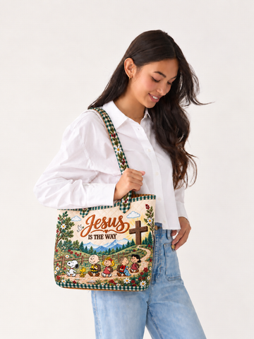 Jesus Is The Way Gift For Her - Personalized Quilted Tote Bag