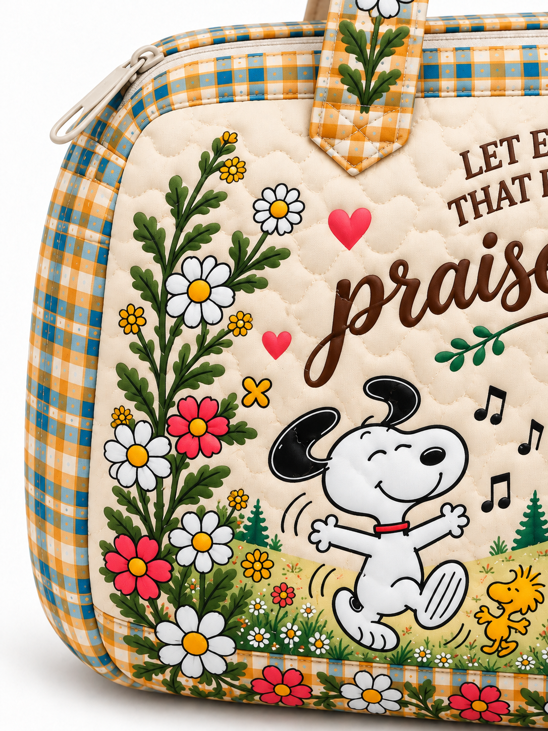 Praise The Lord Psalm 150:6 Christian Gift For Her - Personalized Quilted Duffle Bag