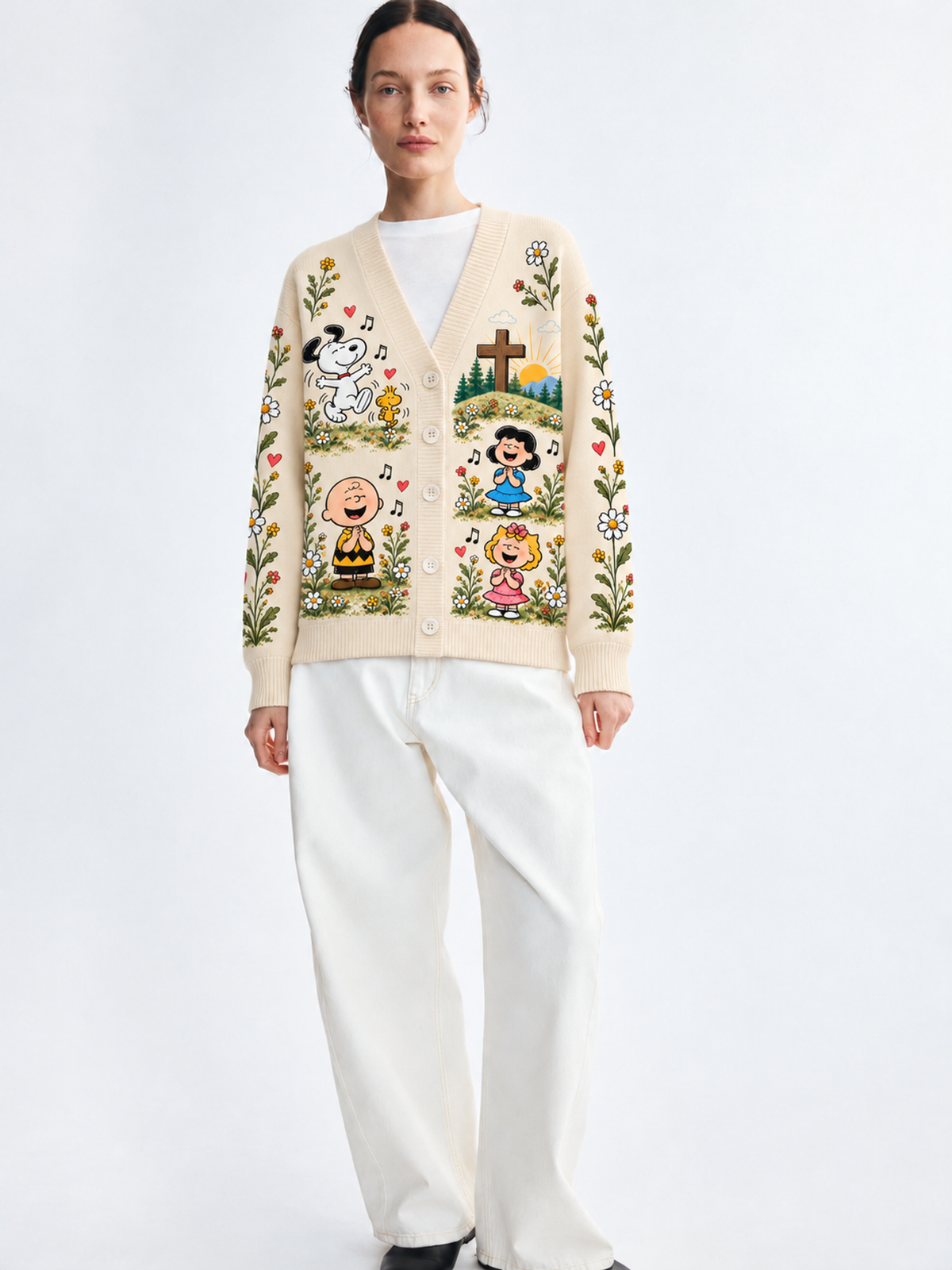 Praise The Lord Psalm 150:6 Christian Gift For Her - Personalized Knitted Cardigan