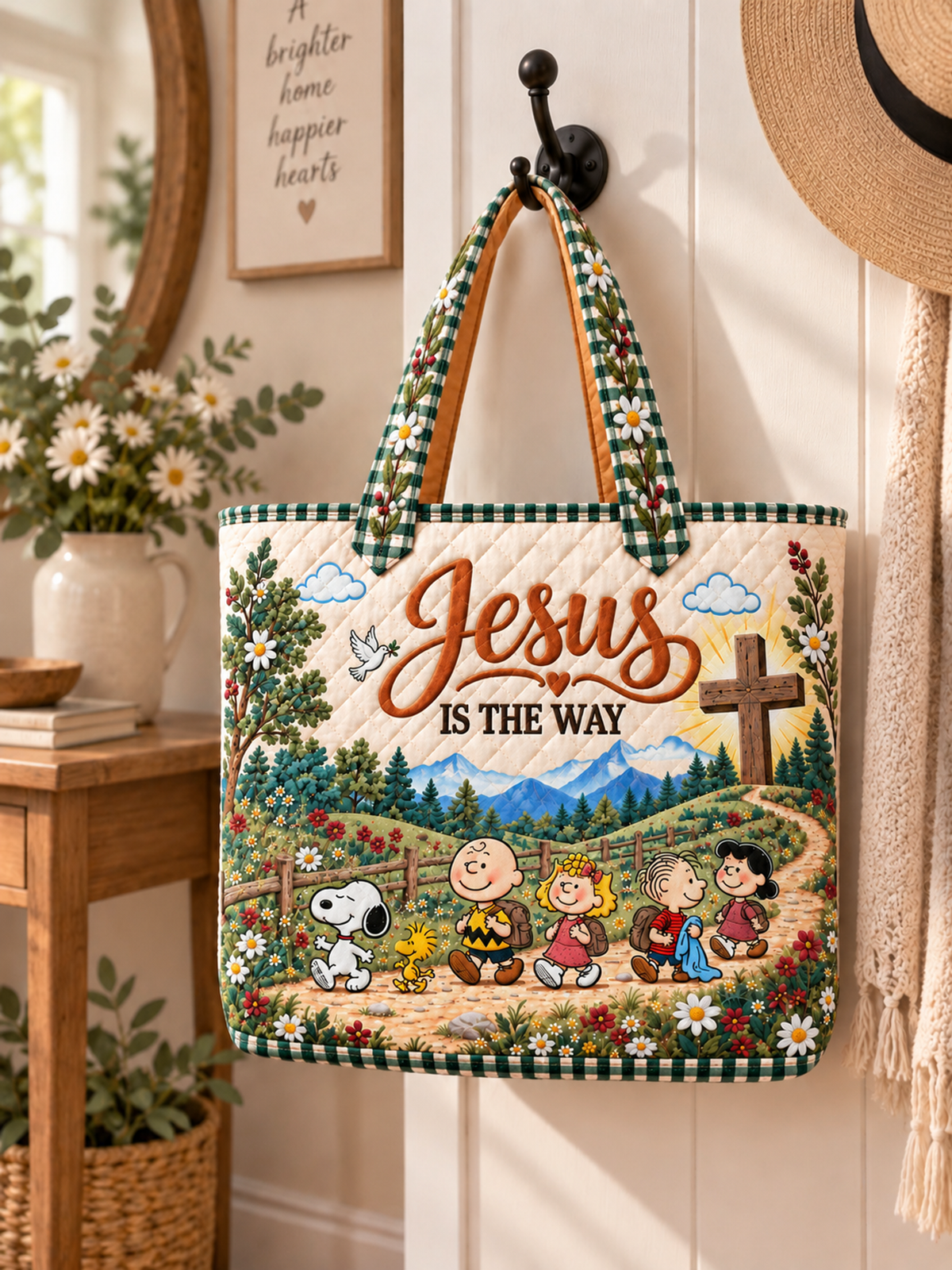Jesus Is The Way Gift For Her - Personalized Quilted Tote Bag
