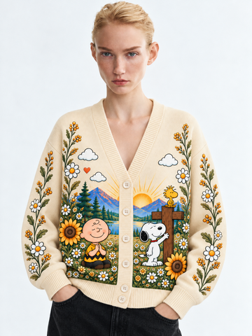 I Can Do All Things Through Christ Christian Gift For Her - Personalized Knitted Cardigan
