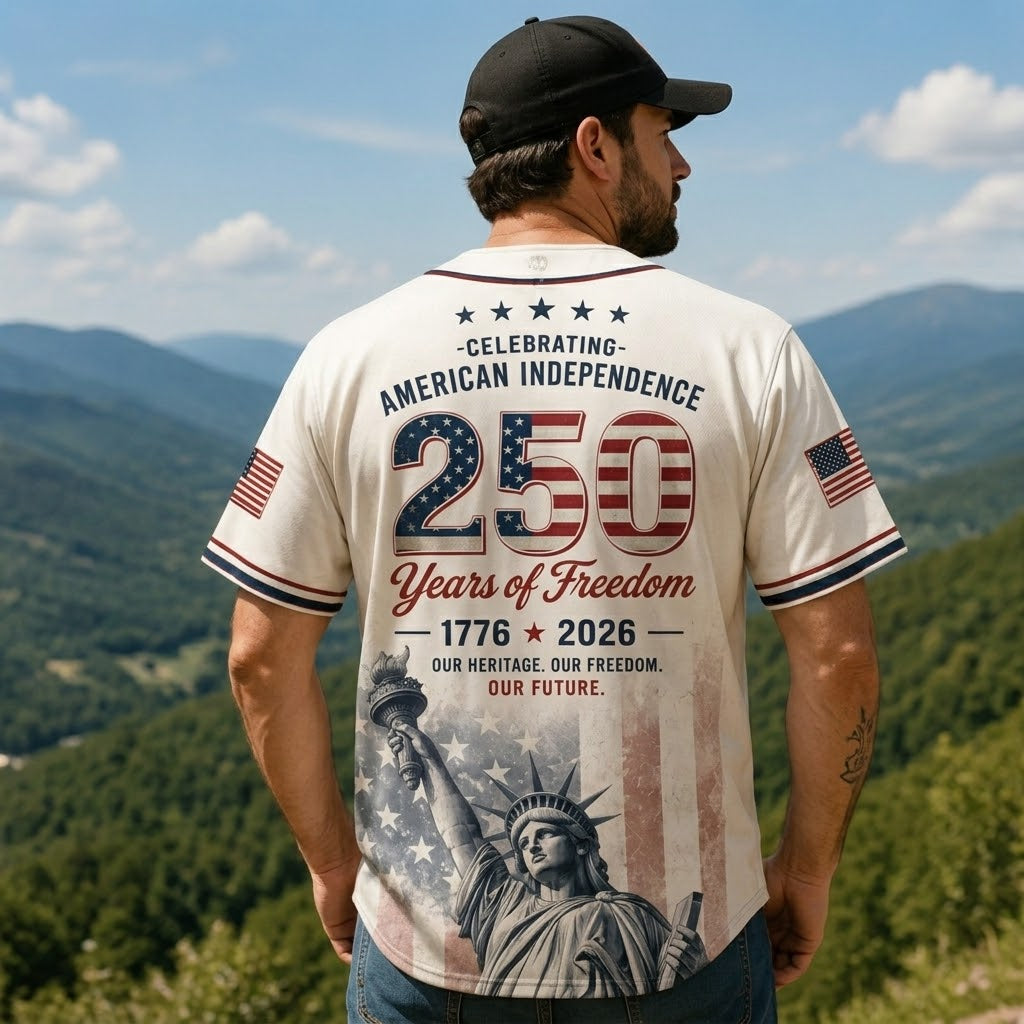 Patriotic Statue of Liberty Celebrating American Independence - Baseball Jersey - Gift For Patriots - image 3