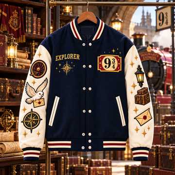 HaPo Platform 9¾ & Hogwarts Express 25 Years Of Magic Anniversary Gift - Personalized Varsity Jacket-DN1710260305