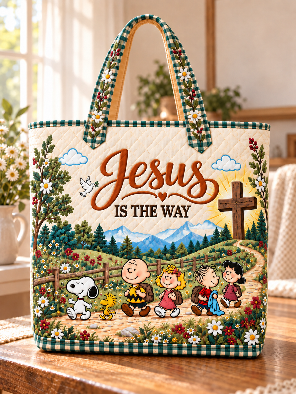 Jesus Is The Way Gift For Her - Personalized Quilted Tote Bag - Buy 1 Get 1 Free