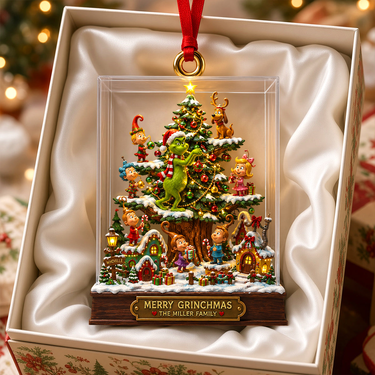 “Celebrate the Whimsical Spirit of Christmas!” - Personalized Family Acrylic Ornament - Custom Gift for Families, Friends, and Loved Ones Ornament PopCulturePrints