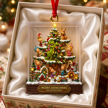 “Celebrate the Whimsical Spirit of Christmas!” - Personalized Family Acrylic Ornament - Custom Gift for Families, Friends, and Loved Ones Ornament PopCulturePrints