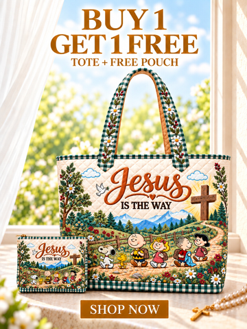 Jesus Is The Way Gift For Her - Personalized Quilted Tote Bag - Buy 1 Get 1 Free