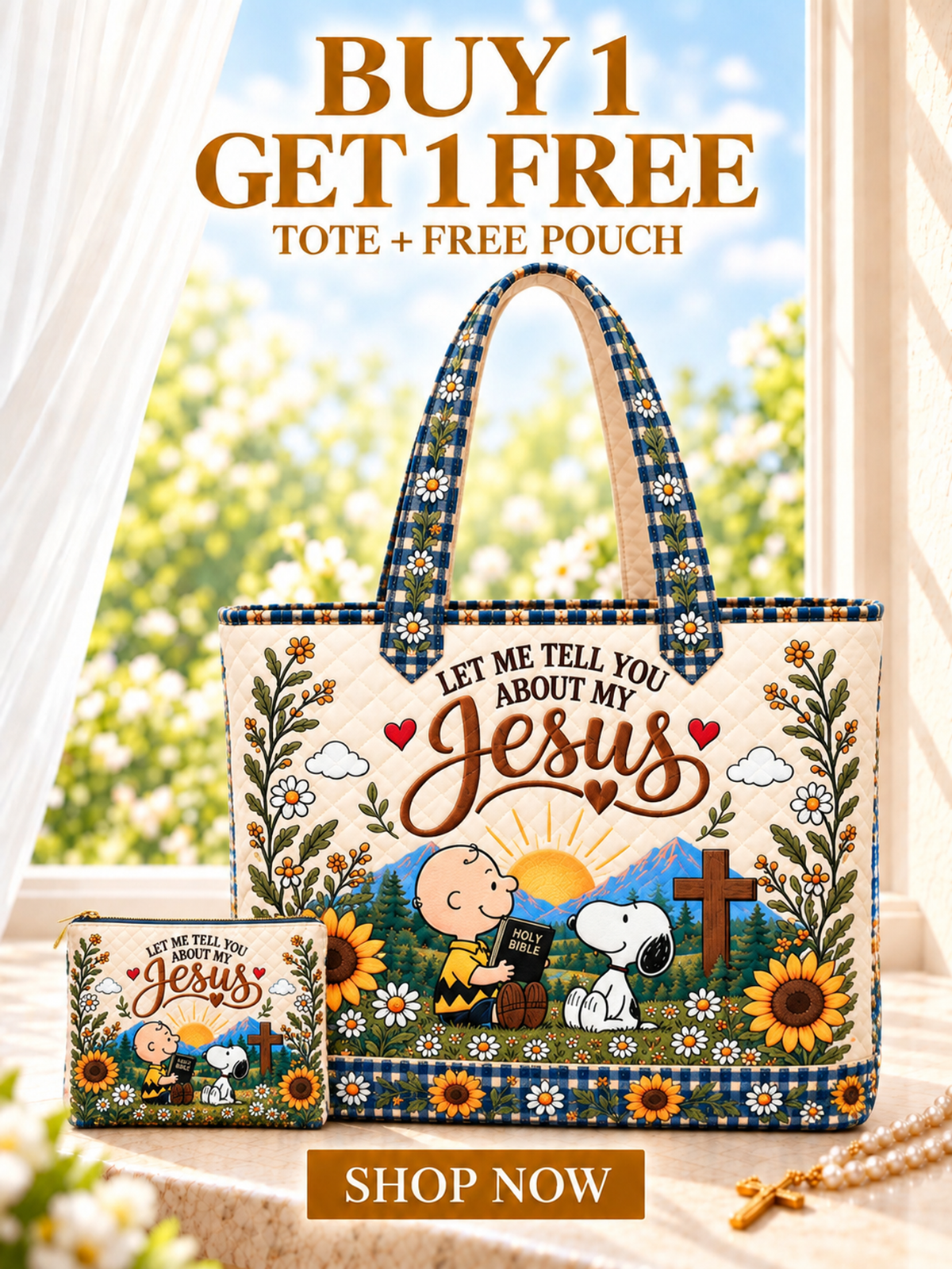 Let Me Tell You About My Jesus Gift For Her - Personalized Quilted Tote Bag