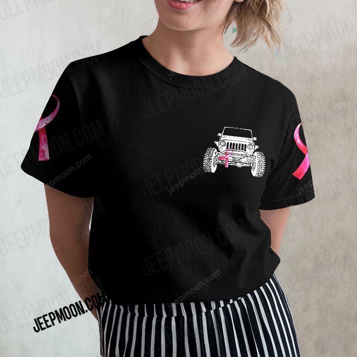 Jeep Breast Cancer T-shirt I'm the Pink Jeep In The Family - image 4