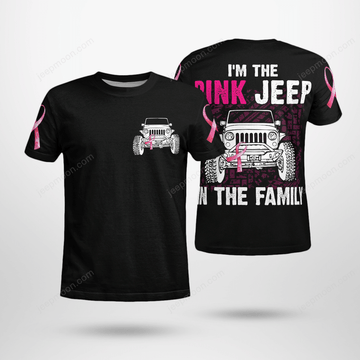 Jeep Breast Cancer T-shirt I'm the Pink Jeep In The Family - image 2