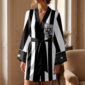 Just Enough Nightmares - Personalized TNBC halloween Satin Robe-TN1609260229