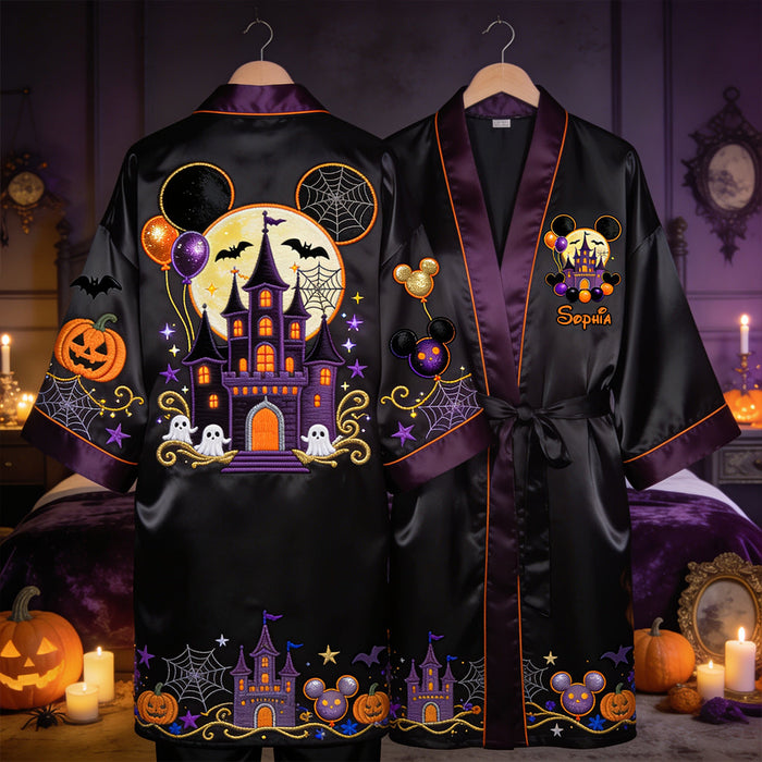 Halloween Magical Castle - Personalized Dream Trip Satin Robe TN0909261706