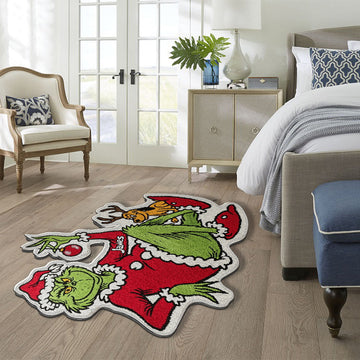 Grch Green Monster Merry Grinchmas Custom Name Christmas Gift For Fan Movies - Personalized Tufted Rug HH01