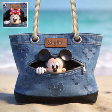 Summer Beach With Magical Mouse - Personalized Beach Bag - Vacation Gift For Movie Fans - MkMo