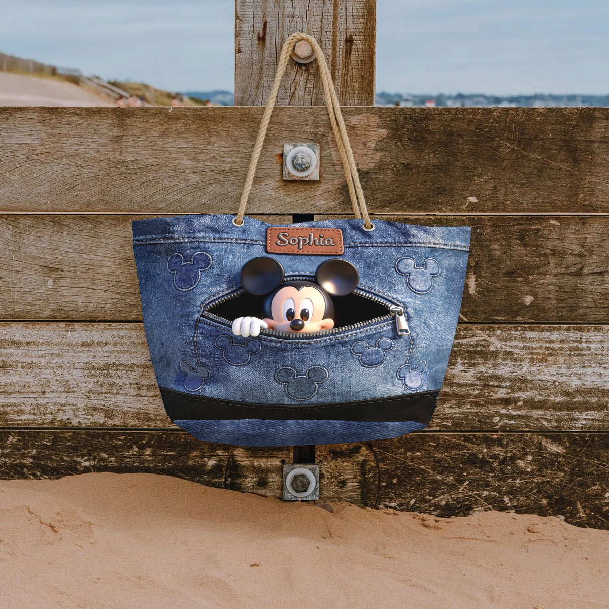 Summer Beach With Magical Mouse - Personalized Beach Bag - Vacation Gift For Movie Fans - MkMo