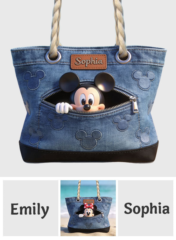 Summer Beach With Magical Mouse - Personalized Beach Bag - Vacation Gift For Movie Fans - MkMo