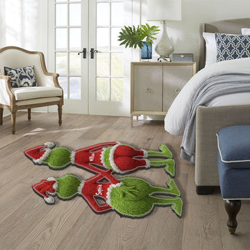 Grch Green Monster My Boo Custom Name Christmas Gift For Couple - Personalized Tufted Rug HH01