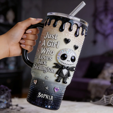 Just A girl Who Loves TNBC halloween - Personalized Halloween Tumbler With Handle-TN1609260651