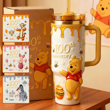 Honey Bear 100th Anniversary - Personalized Mouse Tumbler With Handle