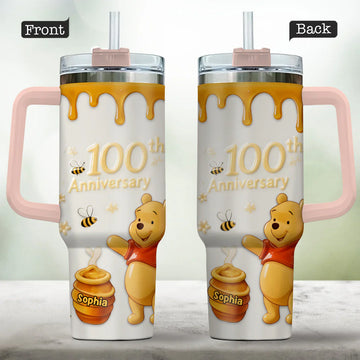 Honey Bear 100th Anniversary - Personalized Mouse Tumbler With Handle