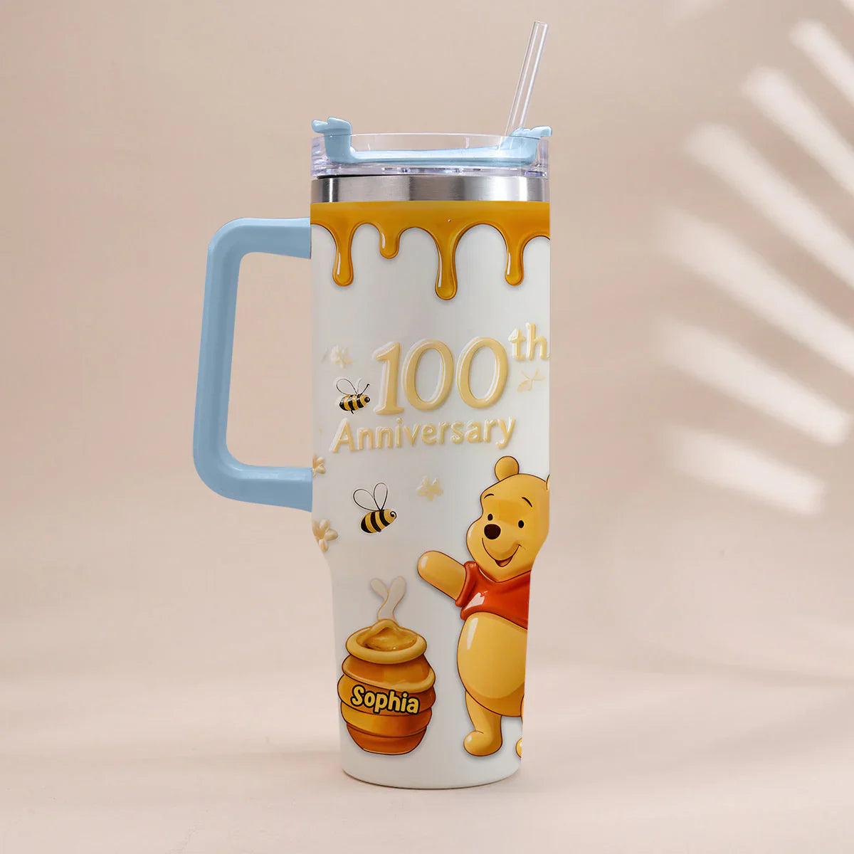 Honey Bear 100th Anniversary - Personalized Mouse Tumbler With Handle