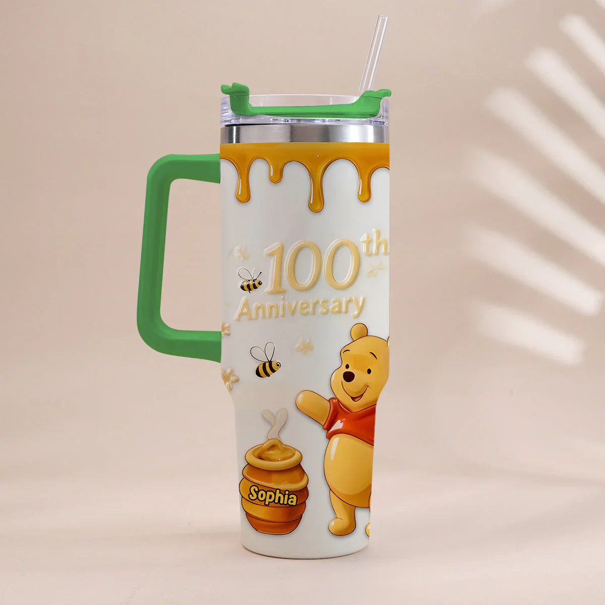 Honey Bear 100th Anniversary - Personalized Mouse Tumbler With Handle