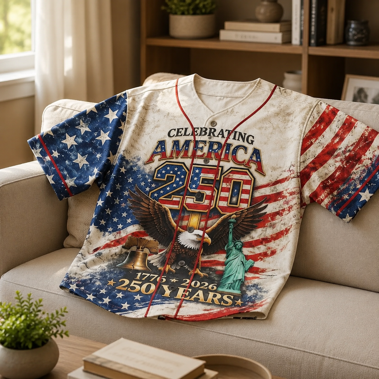 Celebrating America 250 Years Of Freedom - Personalized Baseball Jersey - Gift For Patriots - image 6
