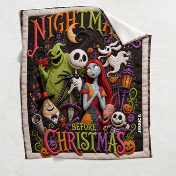 Personalized TNBC halloween Characters Blanket – Custom Name Halloween Gift- TN1609260549