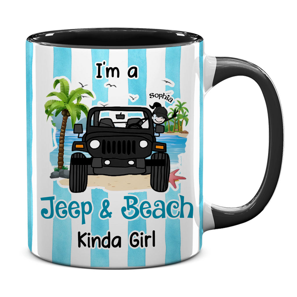 Personalized I'm A Jeep & Beach Kinda Girl Coffee Accent Mug DN1408261645