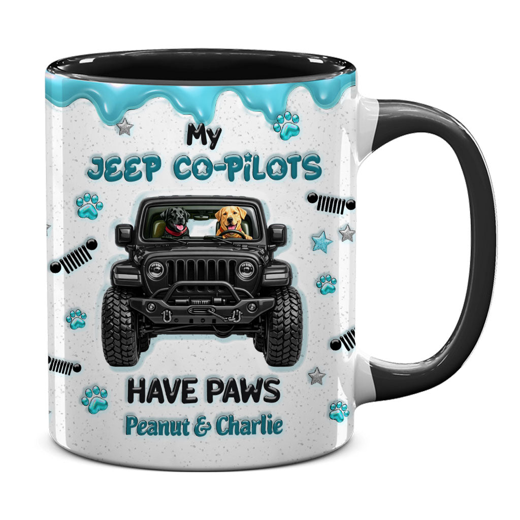 Personalized Jeep My Co-Pilots Have Paws Coffee Accent Mug DN1408261651