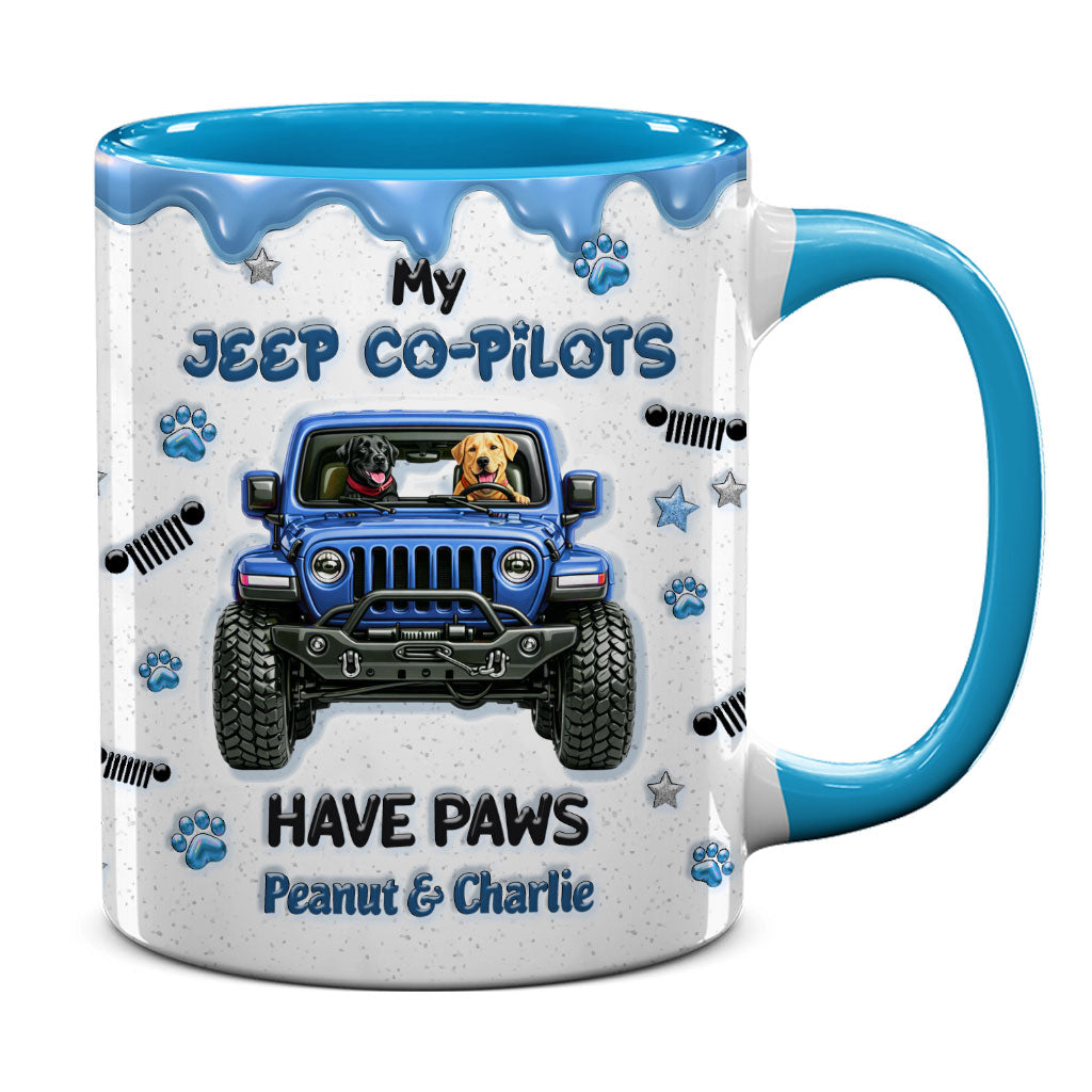Personalized Jeep My Co-Pilots Have Paws Coffee Accent Mug DN1408261651