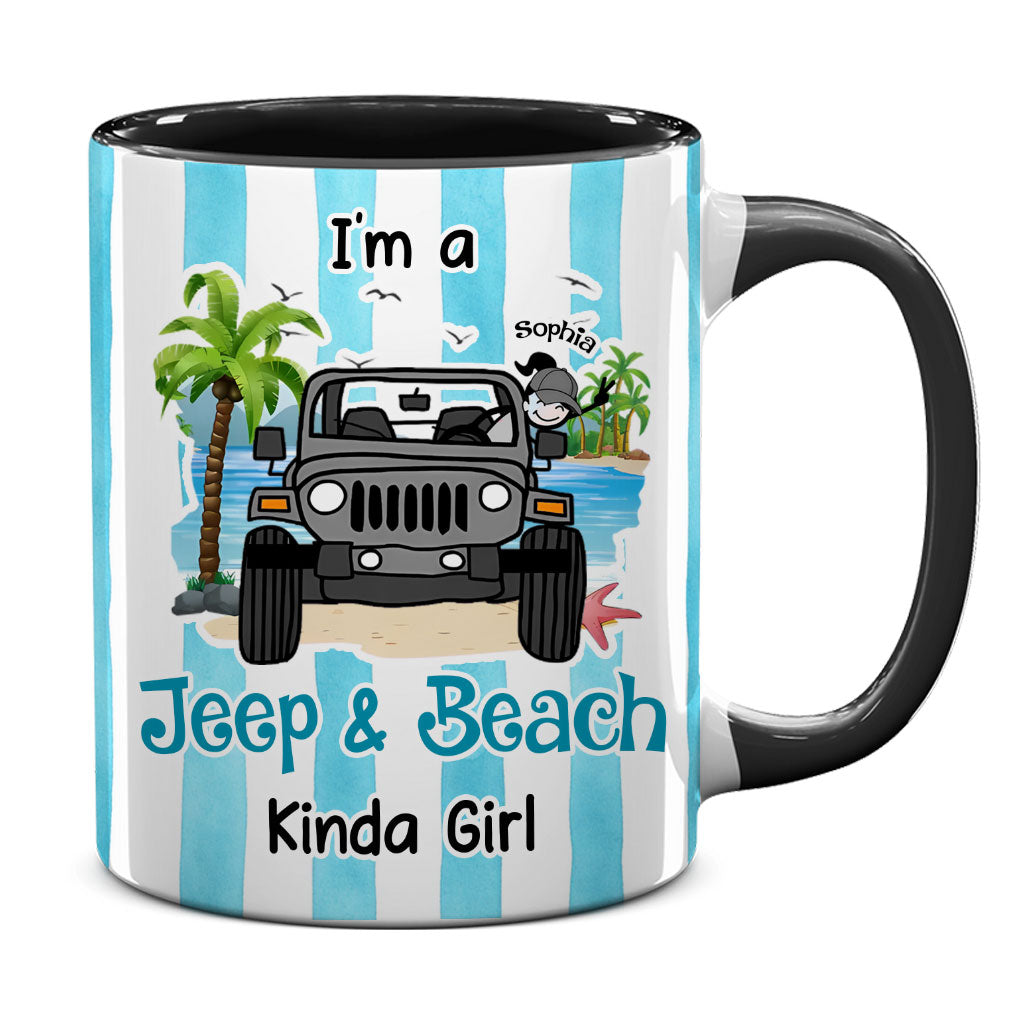 Personalized I'm A Jeep & Beach Kinda Girl Coffee Accent Mug DN1408261645