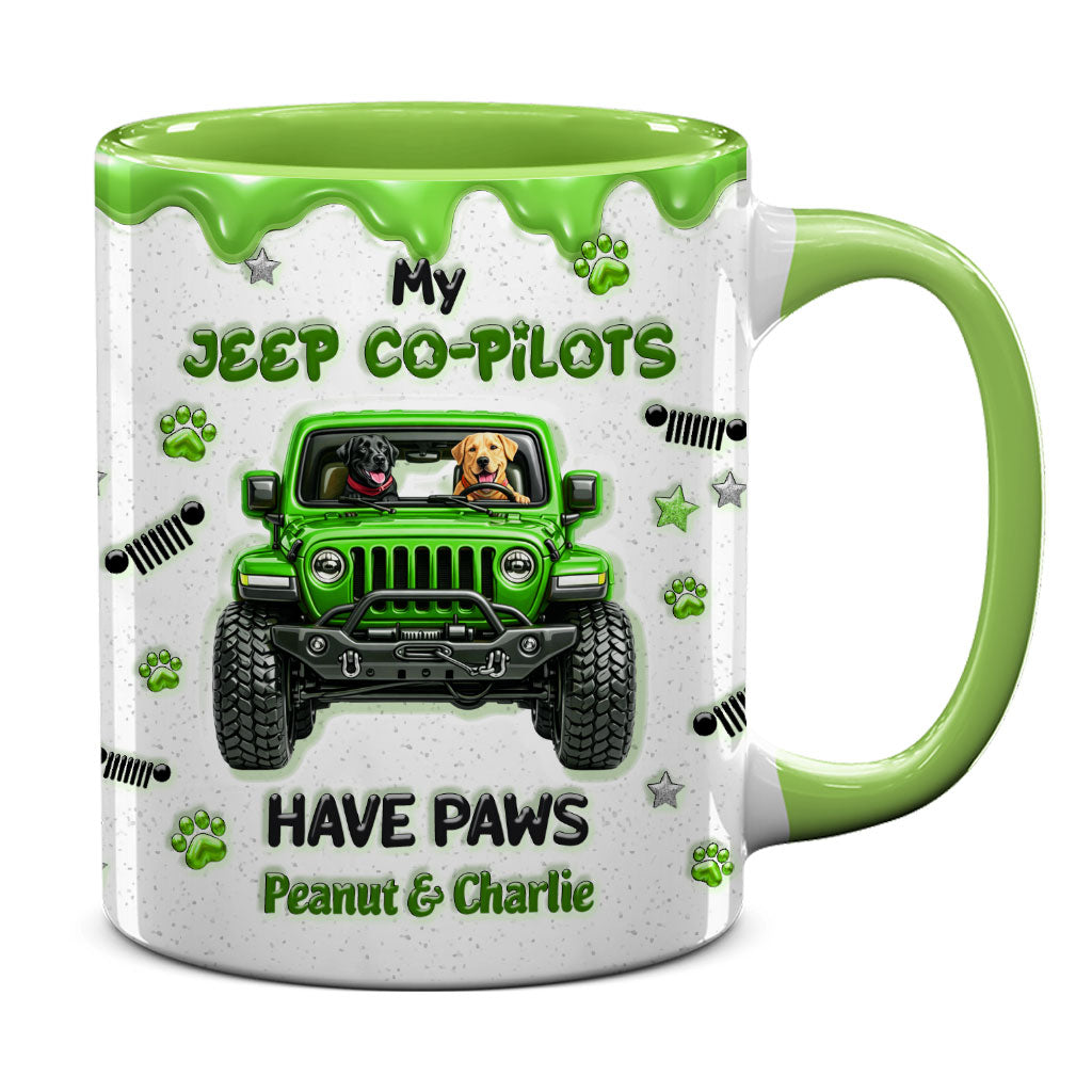 Personalized Jeep My Co-Pilots Have Paws Coffee Accent Mug DN1408261651