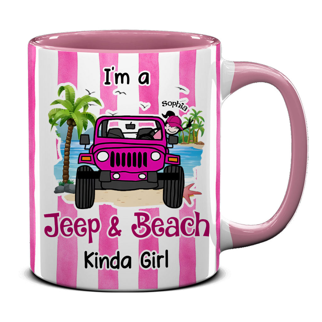 Personalized I'm A Jeep & Beach Kinda Girl Coffee Accent Mug DN1408261645