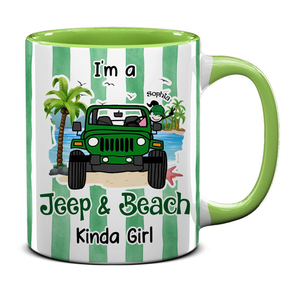 Personalized I'm A Jeep & Beach Kinda Girl Coffee Accent Mug DN1408261645