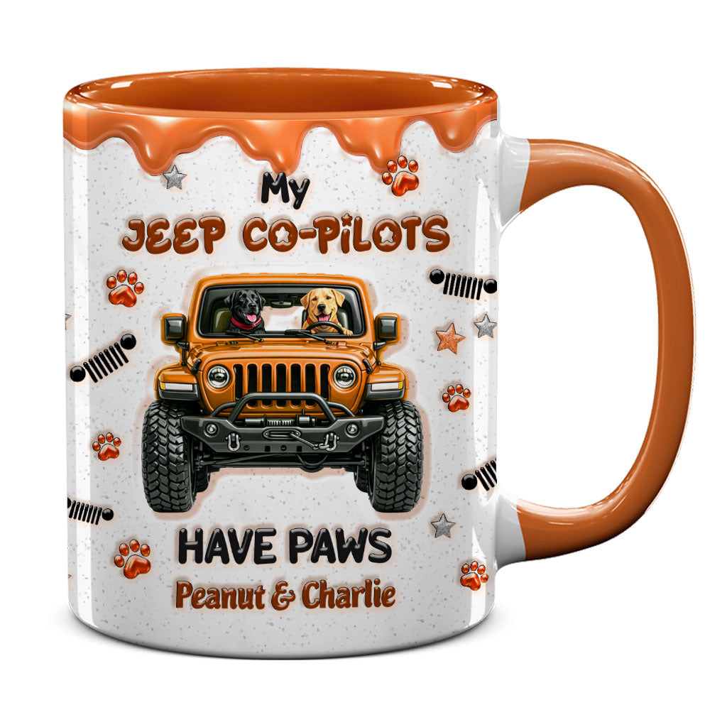 Personalized Jeep My Co-Pilots Have Paws Coffee Accent Mug DN1408261651