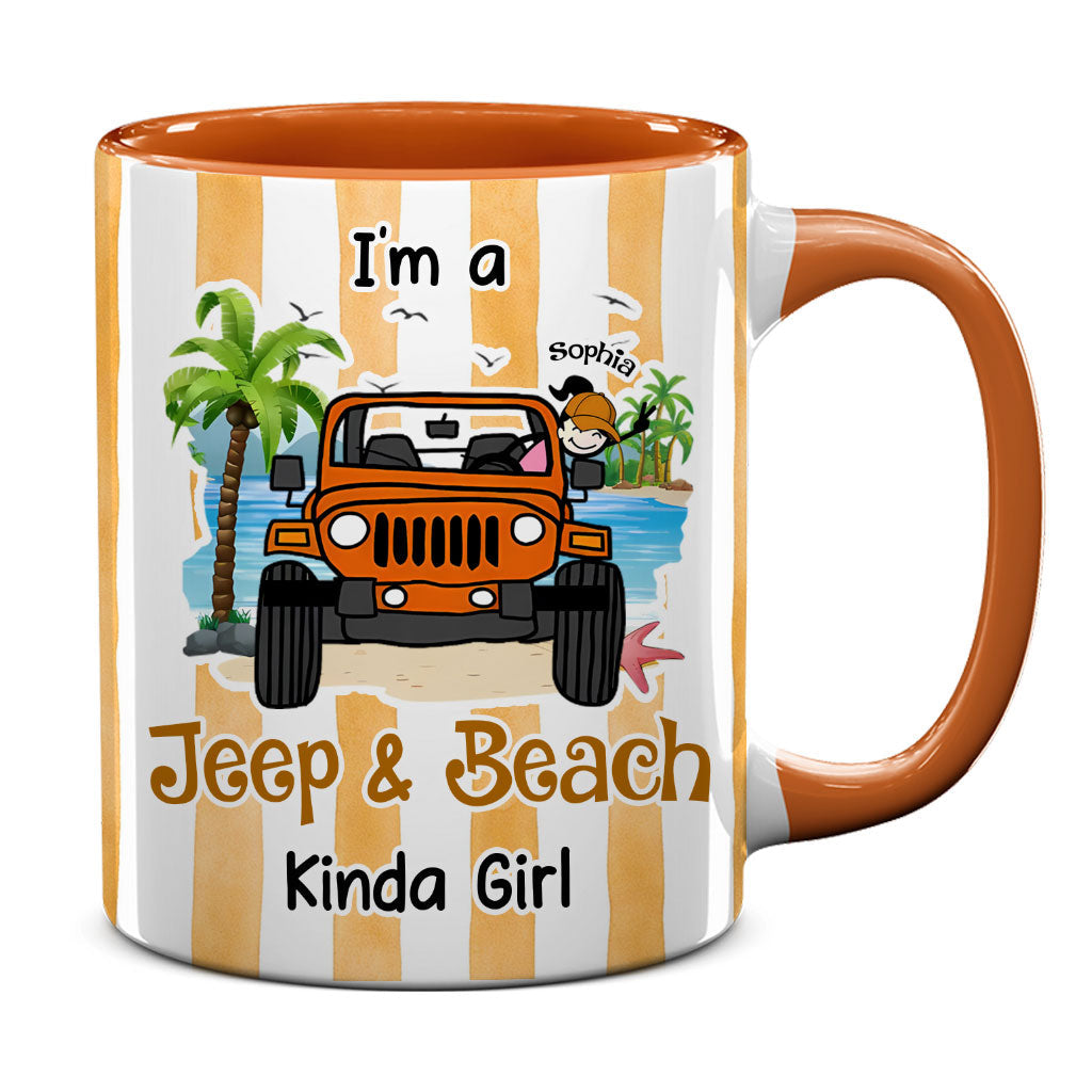 Personalized I'm A Jeep & Beach Kinda Girl Coffee Accent Mug DN1408261645