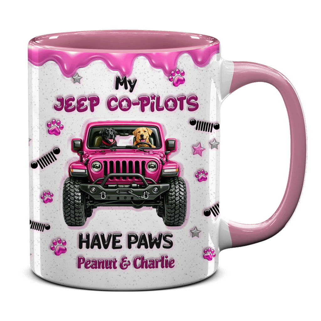 Personalized Jeep My Co-Pilots Have Paws Coffee Accent Mug DN1408261651