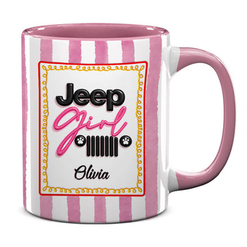 Personalized Jeep Girl Grille Dog Paws Coffee Accent Mug DN1408261647