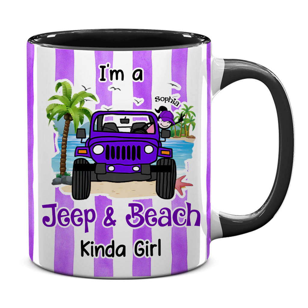 Personalized I'm A Jeep & Beach Kinda Girl Coffee Accent Mug DN1408261645