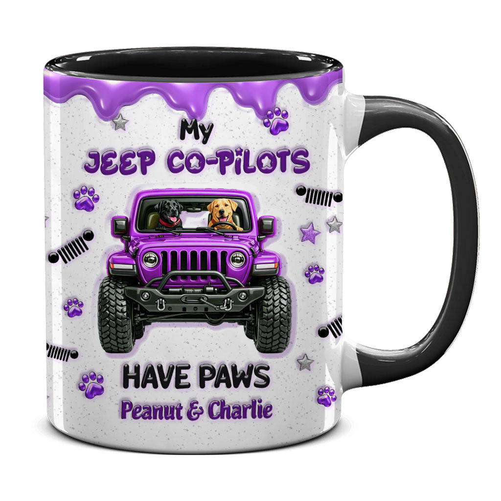 Personalized Jeep My Co-Pilots Have Paws Coffee Accent Mug DN1408261651
