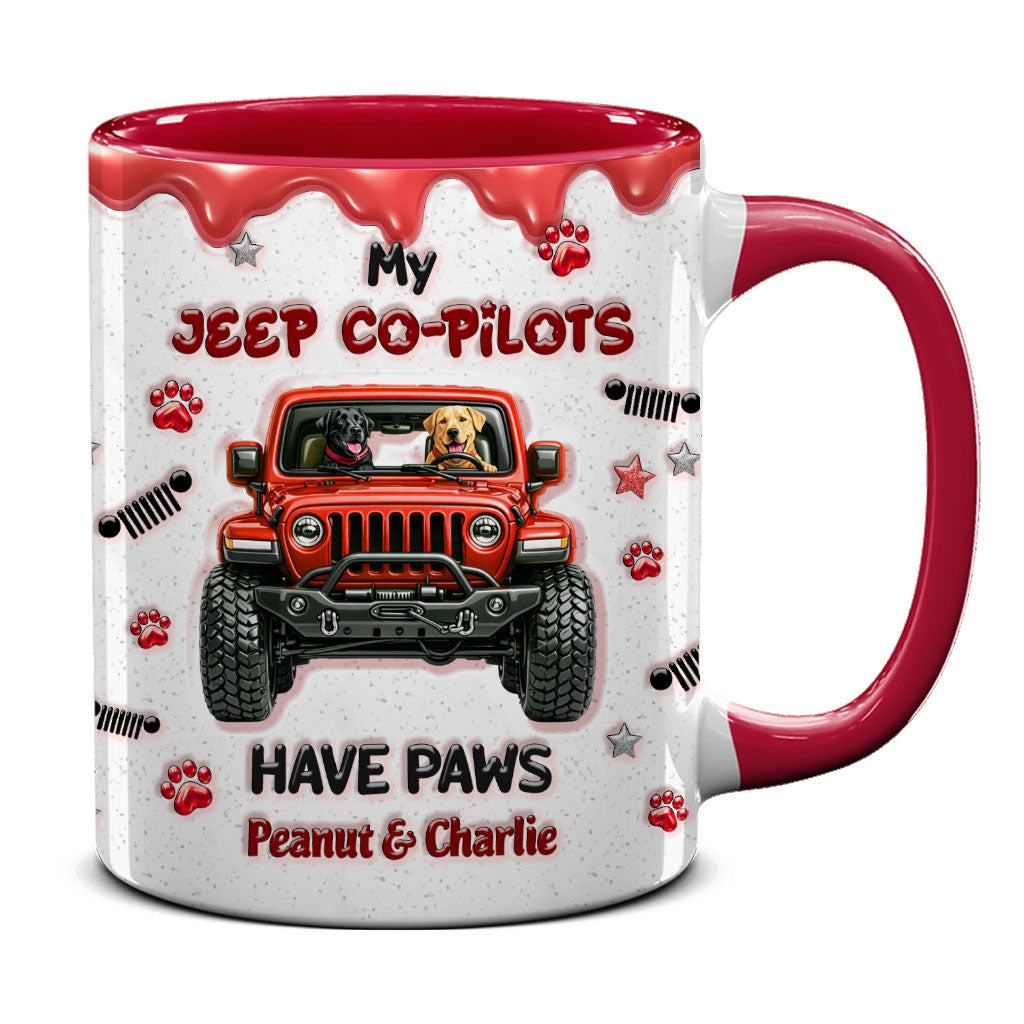 Personalized Jeep My Co-Pilots Have Paws Coffee Accent Mug DN1408261651