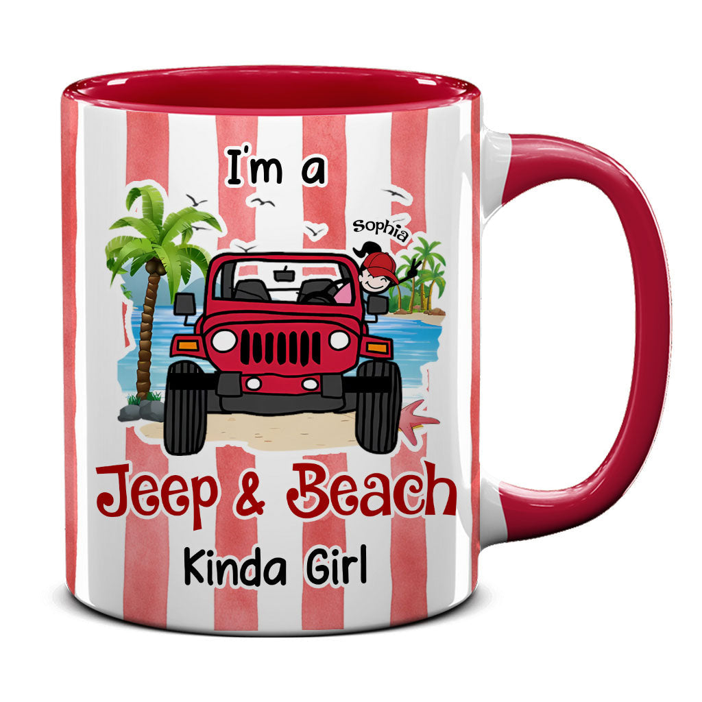 Personalized I'm A Jeep & Beach Kinda Girl Coffee Accent Mug DN1408261645