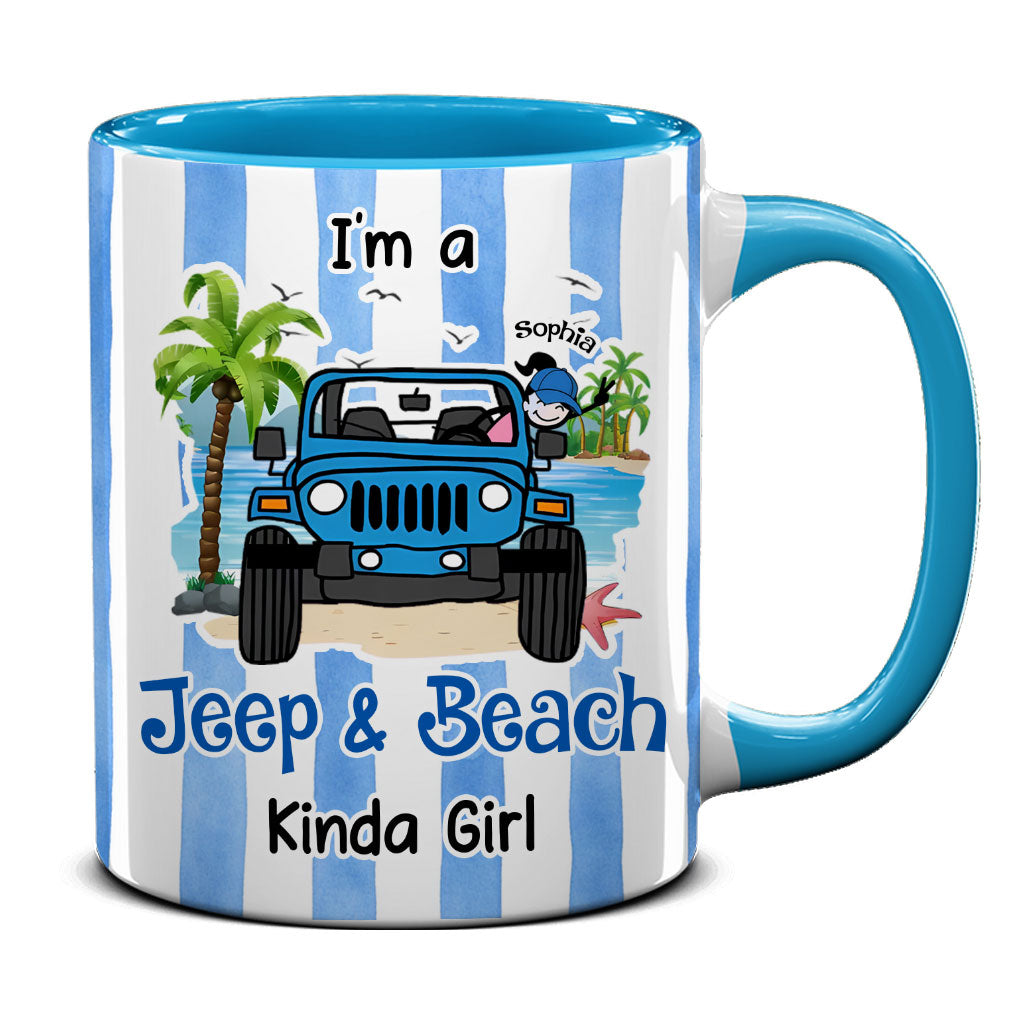 Personalized I'm A Jeep & Beach Kinda Girl Coffee Accent Mug DN1408261645