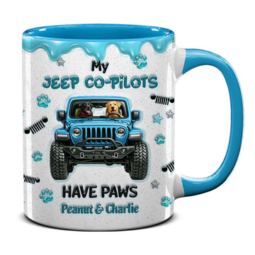 Personalized Jeep My Co-Pilots Have Paws Coffee Accent Mug DN1408261651