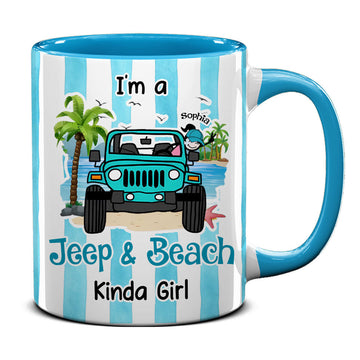 Personalized I'm A Jeep & Beach Kinda Girl Coffee Accent Mug DN1408261645