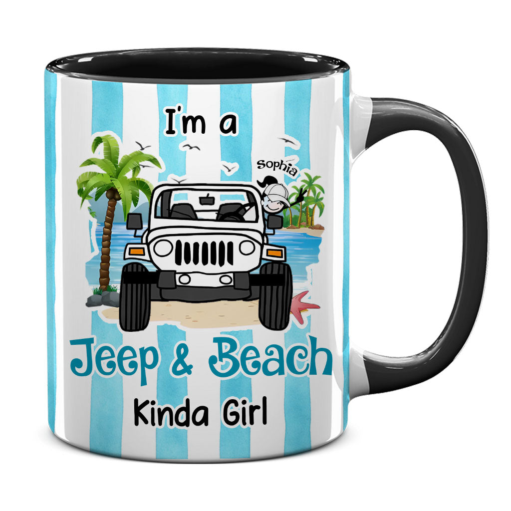 Personalized I'm A Jeep & Beach Kinda Girl Coffee Accent Mug DN1408261645
