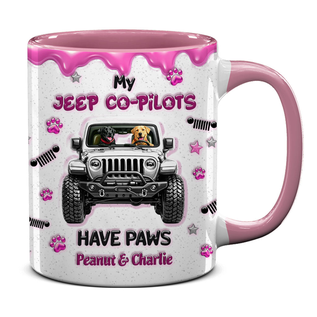 Personalized Jeep My Co-Pilots Have Paws Coffee Accent Mug DN1408261651