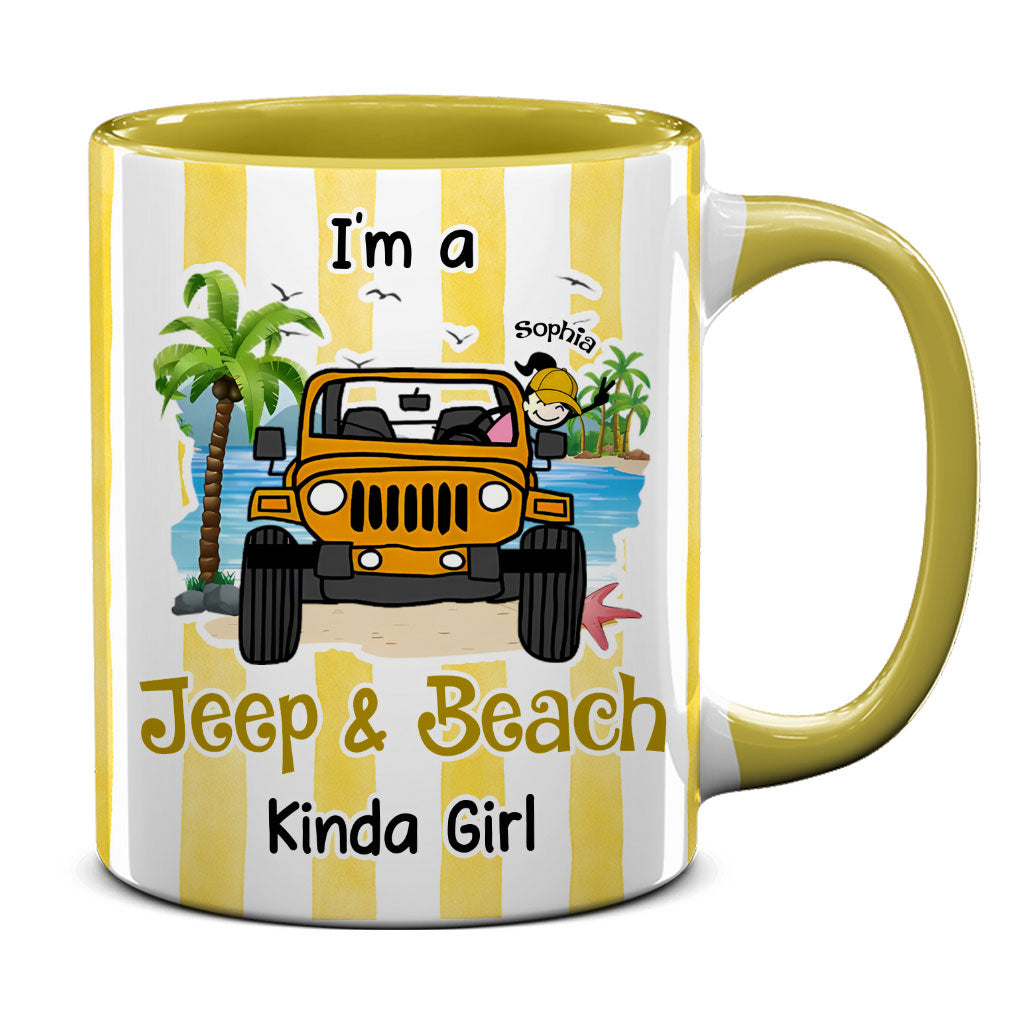 Personalized I'm A Jeep & Beach Kinda Girl Coffee Accent Mug DN1408261645